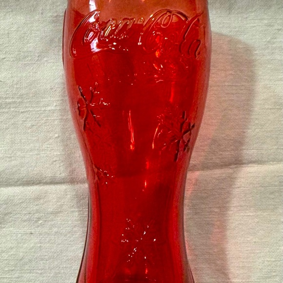 UPC 680678194128 Coca Cola Glass Snowflake Tumblers Set Of 6 Red Glasses - Picture 5 of 7